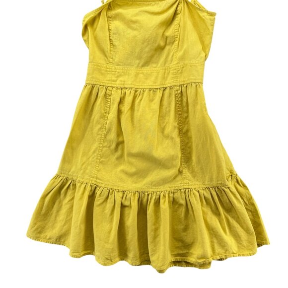 Chelsea & Violet Prairie Blues Linen Dress Yellow Sleeveless Tie Back Pleat Sz S - Picture 14 of 16